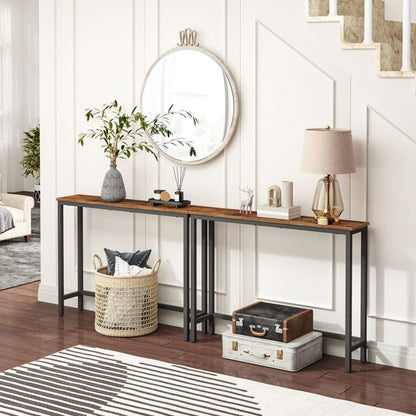 HOOBRO Console Table, Sofa Table with Support Bar, Hallway Entrance Table for Living Room, Entryway, Corridor, Sturdy, Easy Assembly, Wood Look Accent Table