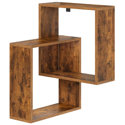 HOOBRO Wall Mounted 3-Tier Corner Floating Shelves, Geometric Cross Display Rack