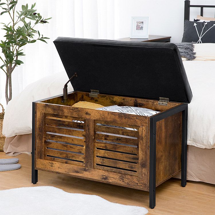 HOOBRO Wooden Toy Chest, Storage Bench with Padded Seat, Shoe Bench, Supports 220 lb, Entryway Bench, 31.5 x 15.7 x 19.3 Inches, Easy Assembly, Bed End Stool, Bedroom