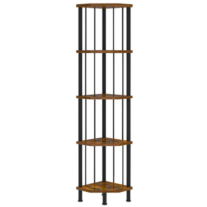 HOOBRO 5-Tier Corner Shelf Stand, Industrial 58.3" Corner Shelf, Corner Bookshelf Storage Stand, Tall Display Shelf Plant Stand for Small Space, Bathroom, Living Room Decor