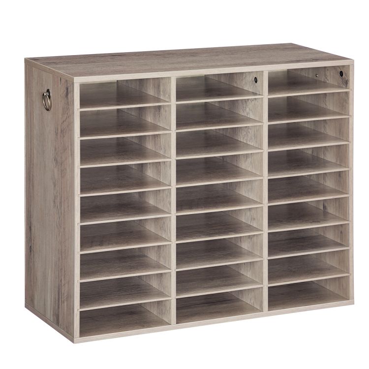 HOOBRO Wooden Literature Organizer, 27-Slot File Organizer, Removable Mail Sorter, Classroom Mailbox, Mail Organizer, Paper Storage Organizer, for Office, Study, Classroom, Library