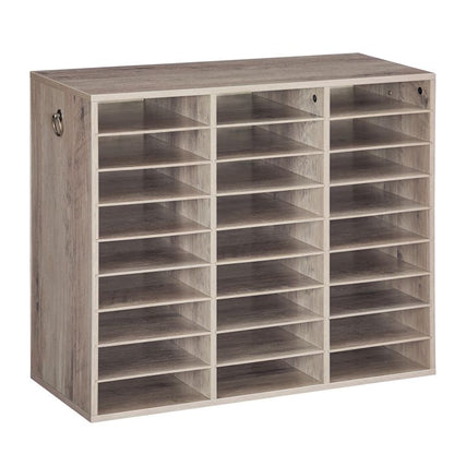 HOOBRO Wooden Literature Organizer, 27-Slot File Organizer, Removable Mail Sorter, Classroom Mailbox, Mail Organizer, Paper Storage Organizer, for Office, Study, Classroom, Library
