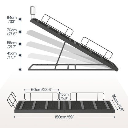 HOOBRO Adjustable Dog Ramp for Bed, 63" Length 4 Height Levels from 17.7 to 33 Inches, Foldable Pet Ramp