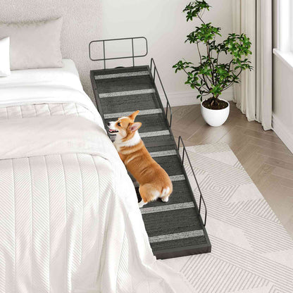 HOOBRO Adjustable Dog Ramp for Bed, 63" Length 4 Height Levels from 17.7 to 33 Inches, Foldable Pet Ramp