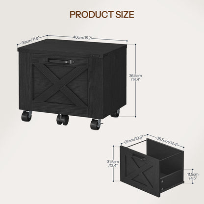 HOOBRO Mobile File Cabinet with X-Accent Hanging File Drawer, Rolling Printer Stand