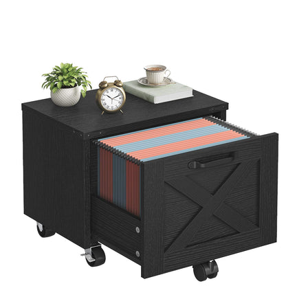 HOOBRO Mobile File Cabinet with X-Accent Hanging File Drawer, Rolling Printer Stand