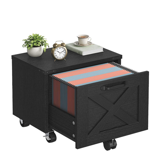 HOOBRO Mobile File Cabinet with X-Accent Hanging File Drawer, Rolling Printer Stand
