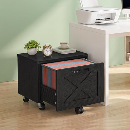 HOOBRO Mobile File Cabinet with X-Accent Hanging File Drawer, Rolling Printer Stand