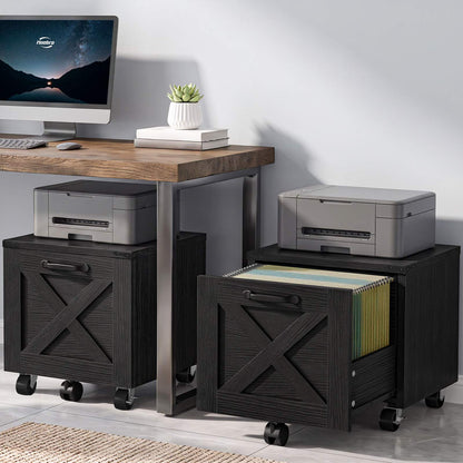 HOOBRO Mobile File Cabinet with X-Accent Hanging File Drawer, Rolling Printer Stand