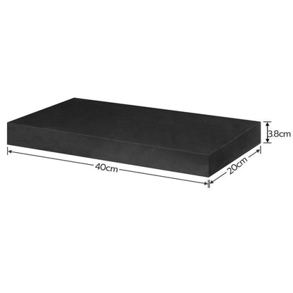 HOOBRO Floating Shelves, Wall Shelf Set of 2, Hanging Shelf with Invisible Brackets, for Bathroom, Bedroom, Toilet, Kitchen, Office, Living Room Decor