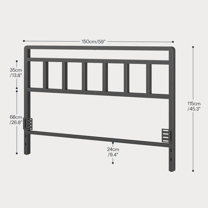 HOOBRO Modern Metal Headboard with LED Lights, Adjustable Bed Frame Headboard