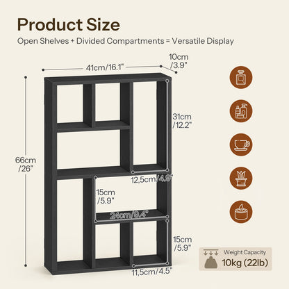 HOOBRO Wall Mounted 9-Compartment Display Shelf Wooden Perfume Organizer