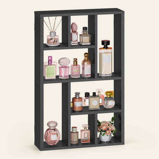 HOOBRO Wall Mounted 9-Compartment Display Shelf Wooden Perfume Organizer