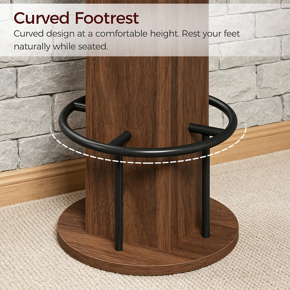 HOOBRO Round Bar Table, 35.6" H Bistro Pub Table with Footrest