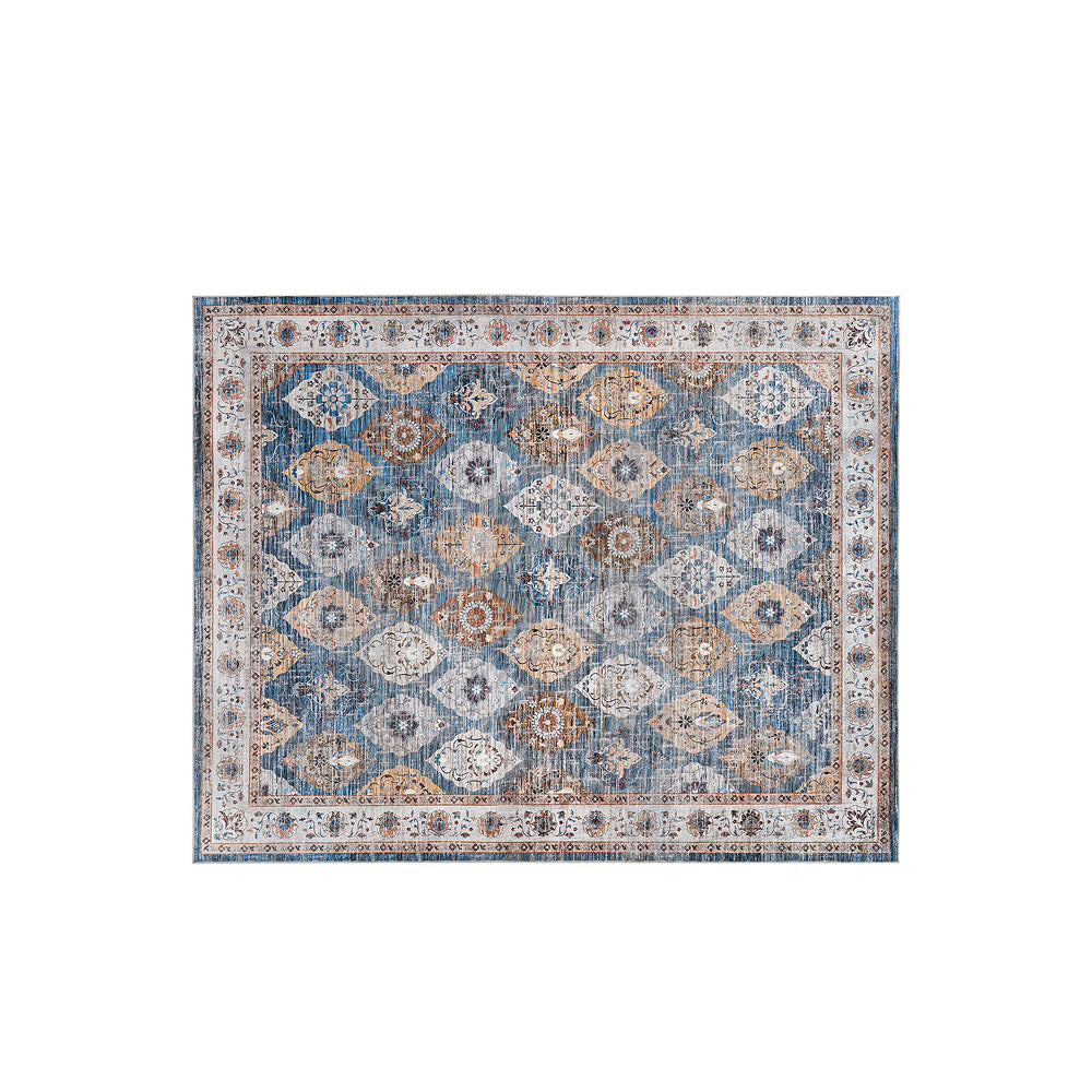 HOOBRO Washable Rug 8 x 10 Area Rugs for Living Room, Non-Slip Stain Resistant Rug, Low Pile Soft Rug Indoor Large Carpets Pet Friendly Mat, for Bedroom Kitchen Dining Room, Light Blue
