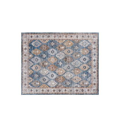HOOBRO Washable Rug 8 x 10 Area Rugs for Living Room, Non-Slip Stain Resistant Rug, Low Pile Soft Rug Indoor Large Carpets Pet Friendly Mat, for Bedroom Kitchen Dining Room, Light Blue