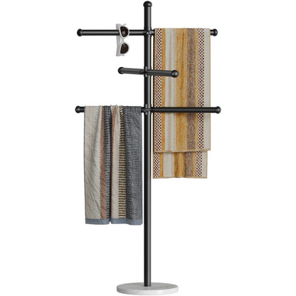 HOOBRO Freestanding Towel Rack with Heavy Duty Marble Base for Bathroom & Pool