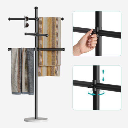 HOOBRO Freestanding Towel Rack with Heavy Duty Marble Base for Bathroom & Pool