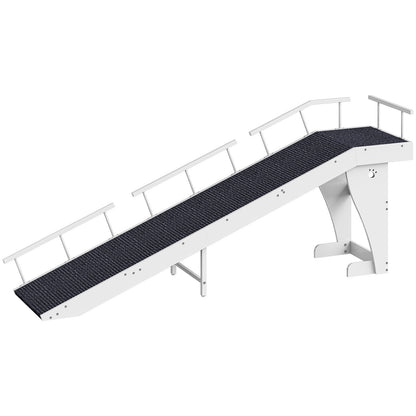 HOOBRO Heavy Duty Wooden Dog Ramp with Safety Guardrails for High Beds