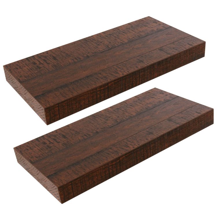 HOOBRO Floating Shelves, Wall Shelf Set of 2, Hanging Shelf with Invisible Brackets, for Bathroom, Bedroom, Toilet, Kitchen, Office, Living Room Decor