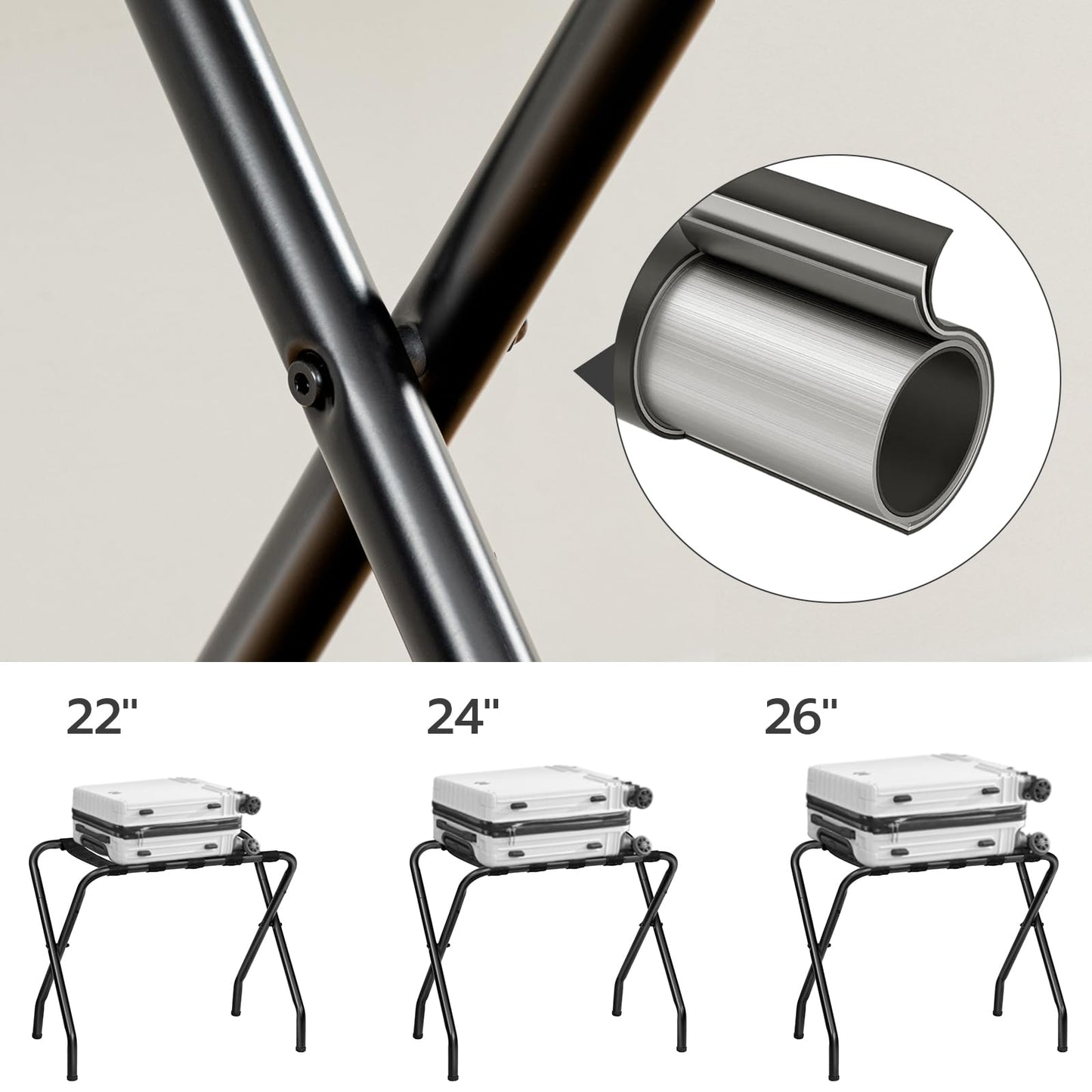 HOOBRO Metal Foldable Luggage Rack