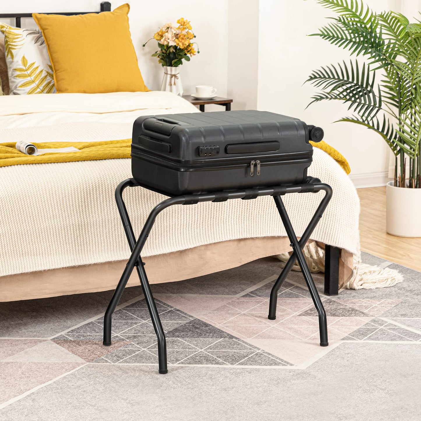 HOOBRO Metal Foldable Luggage Rack