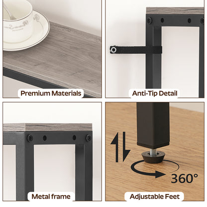 HOOBRO Narrow Console Table with Outlets, 70.9" Sofa Table Narrow Long, L Shaped Behind Couch Entryway Table, for Living Room, Hallway,Greige