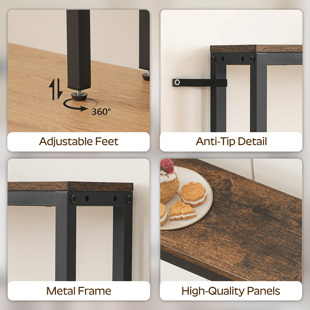 HOOBRO Narrow Console Table with Outlets, 70.9" Sofa Table Narrow Long Rustic,for Living Room, Hallway, Brown