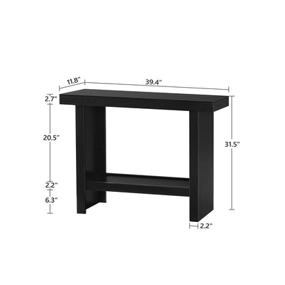 HOOBRO Modern Console Table, 39.4" Black Rectangular Entryway Table
