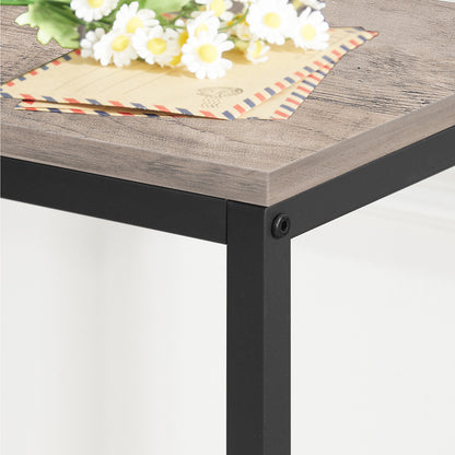 HOOBRO Console Table with Power Outlet, Industrial Entryway Table with USB Ports, Behind Couch for Entryway, Hallway, Foyer, Living Room, Greige