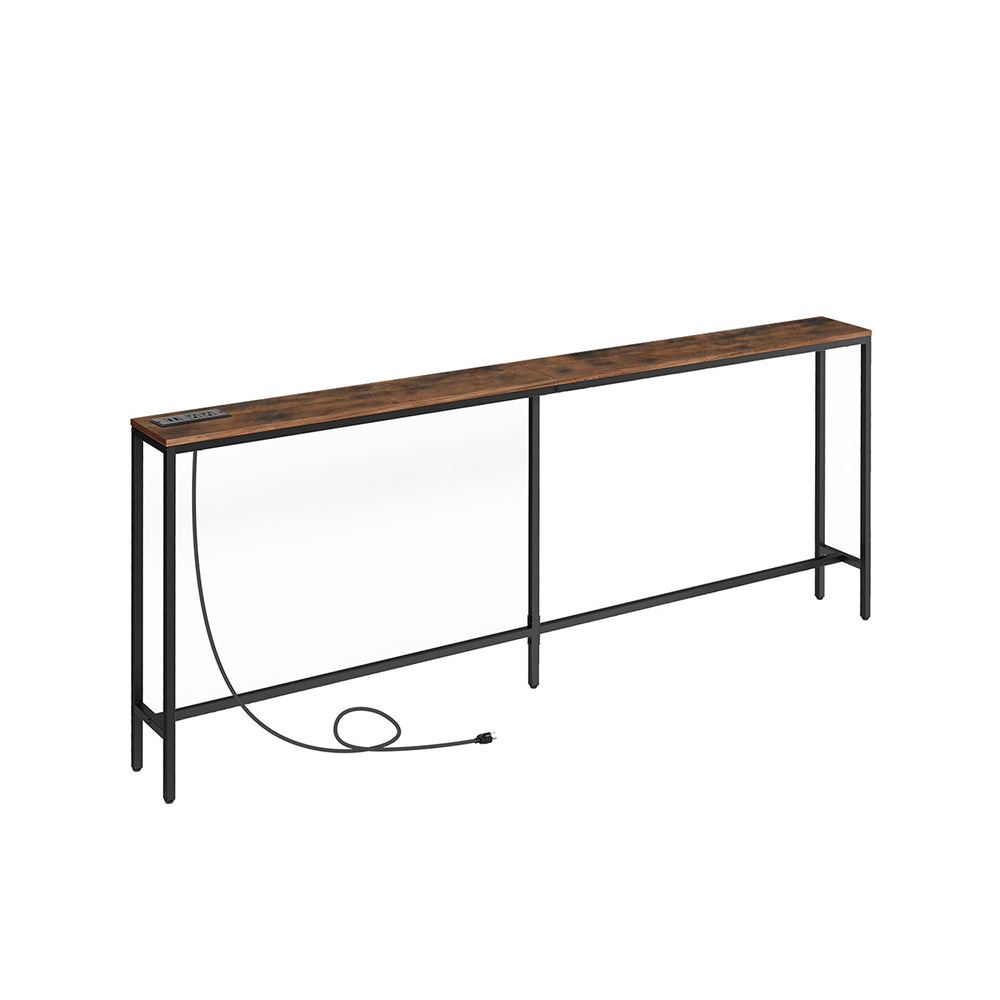 HOOBRO 70.9" Console Table with Power Outlet, Sofa Table Behind Couch