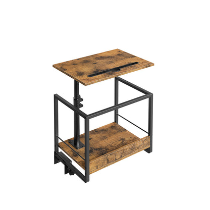 HOOBRO Bedside Shelf, Bunk Bed Shelf with Storage and 360° Rotating, Clip-on Loft & Bunk Bed Tray Shelf, Nightstand for College Dorm Room, Apartment, Rustic Brown and Black
