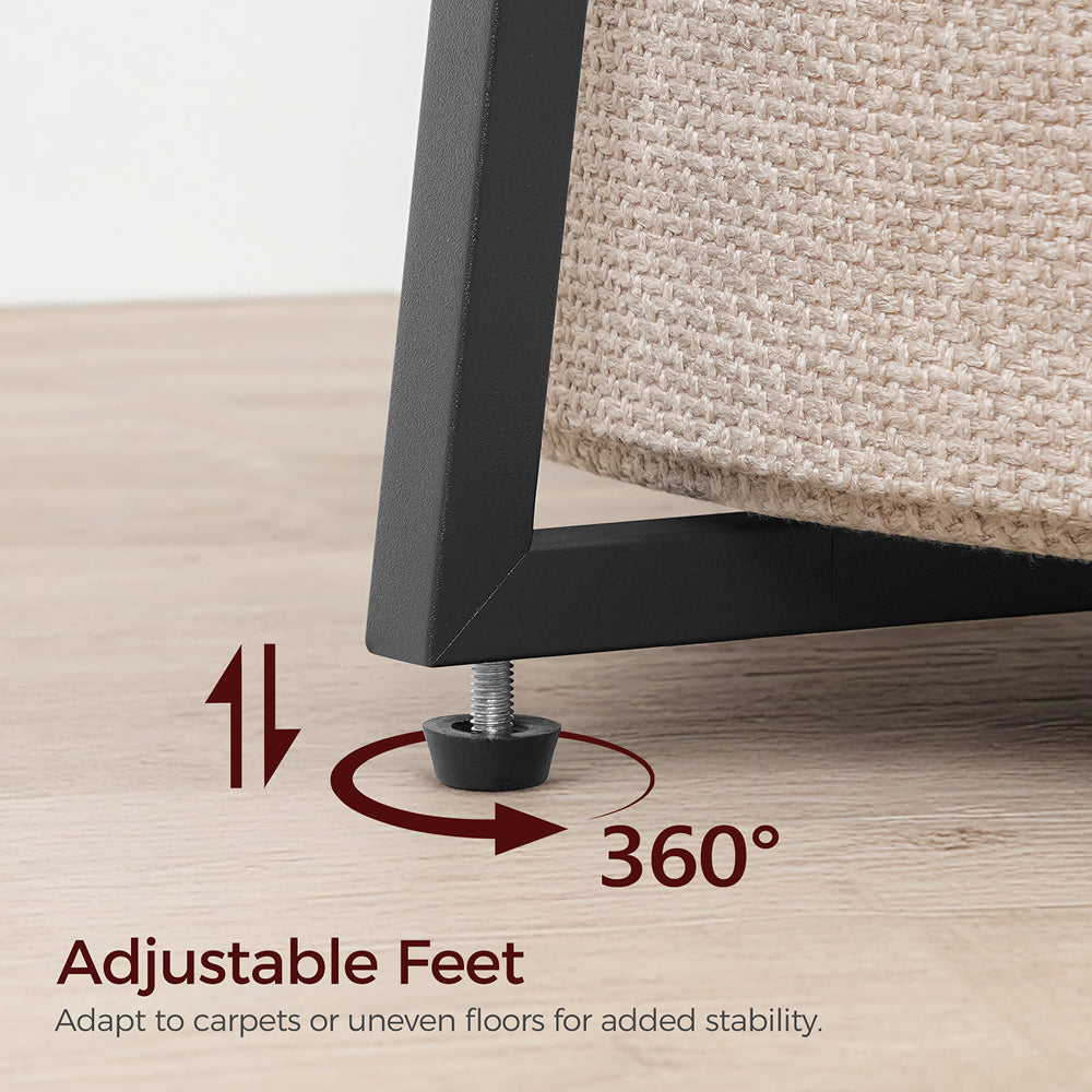 HOOBRO Side Table with Fabric Basket,Hexagonal Bedside Table, Coffee Tables for Living Room, Bedroom, Rustic Brown