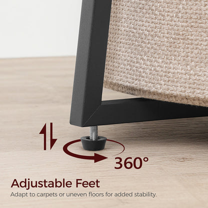 HOOBRO Side Table with Fabric Basket,Hexagonal Bedside Table, Coffee Tables for Living Room, Bedroom, Rustic Brown
