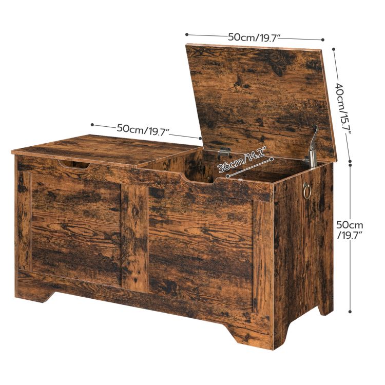 HOOBRO Storage Chest with 2 Lids, 39.4 in Storage Bench, Storage Trunk with Internal Divider, Shoe Bench, for Entryway, Living Room, Bedroom