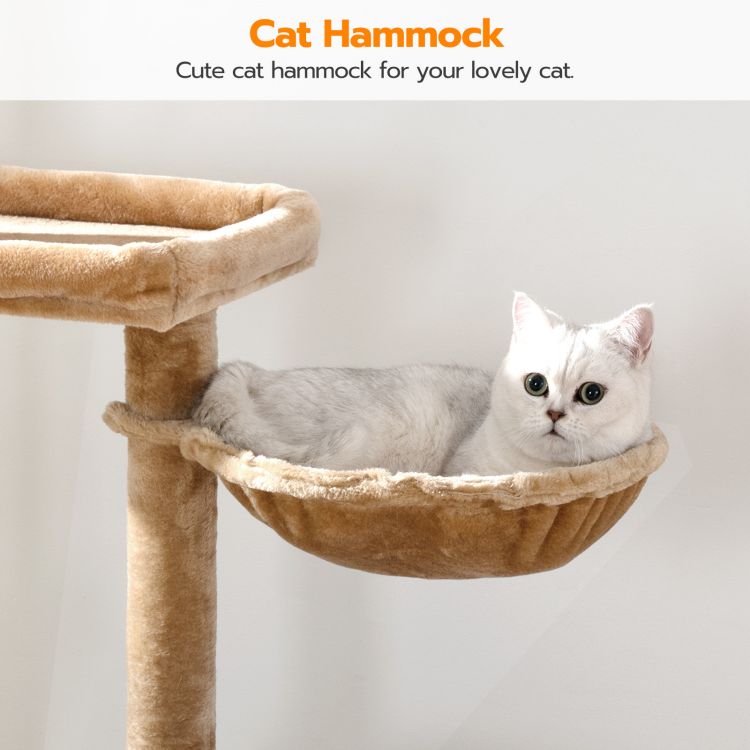HOOBRO Cat Tree with Litter Box Enclosure for Indoor Cats, Wooden Cat Condo with Scratching Posts, Cat Litter Box Furniture Hidden, All-in-One Cat Toy with Cat House