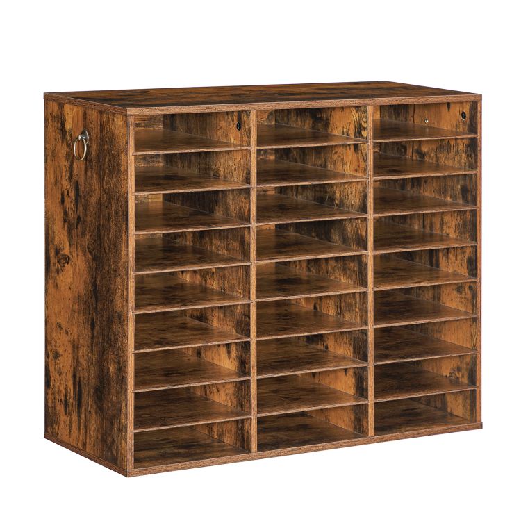 HOOBRO Wooden Literature Organizer, 27-Slot File Organizer, Removable Mail Sorter, Classroom Mailbox, Mail Organizer, Paper Storage Organizer, for Office, Study, Classroom, Library