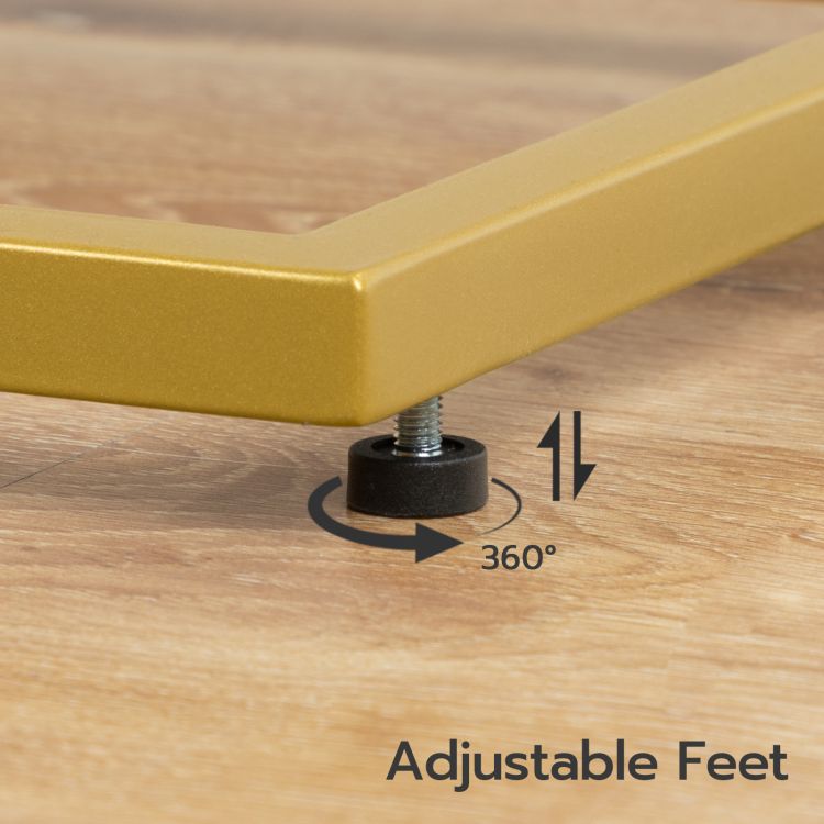 HOOBRO C Shaped End Table, Tempered Glass Side Table, Under Sofa Table, Small Coffee Snack Table for Small Spaces, Laptop End Table for Living Room, Bedside Table, Metal Frame