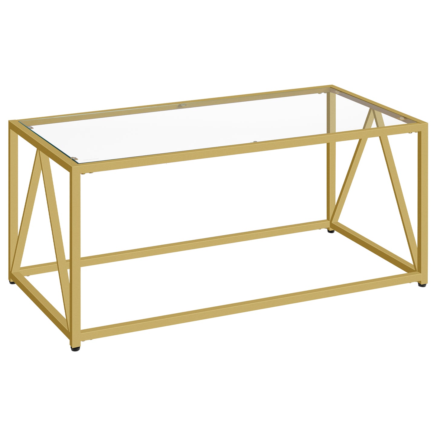 HOOBRO Glass Coffee Table, Black Coffee Tables for Living Room, Glass Coffee Table,1 Layer Center Table, Modern, for Apartment, Office, 39.4 x 19.7 x 17.7 Inches, Easy Assembly