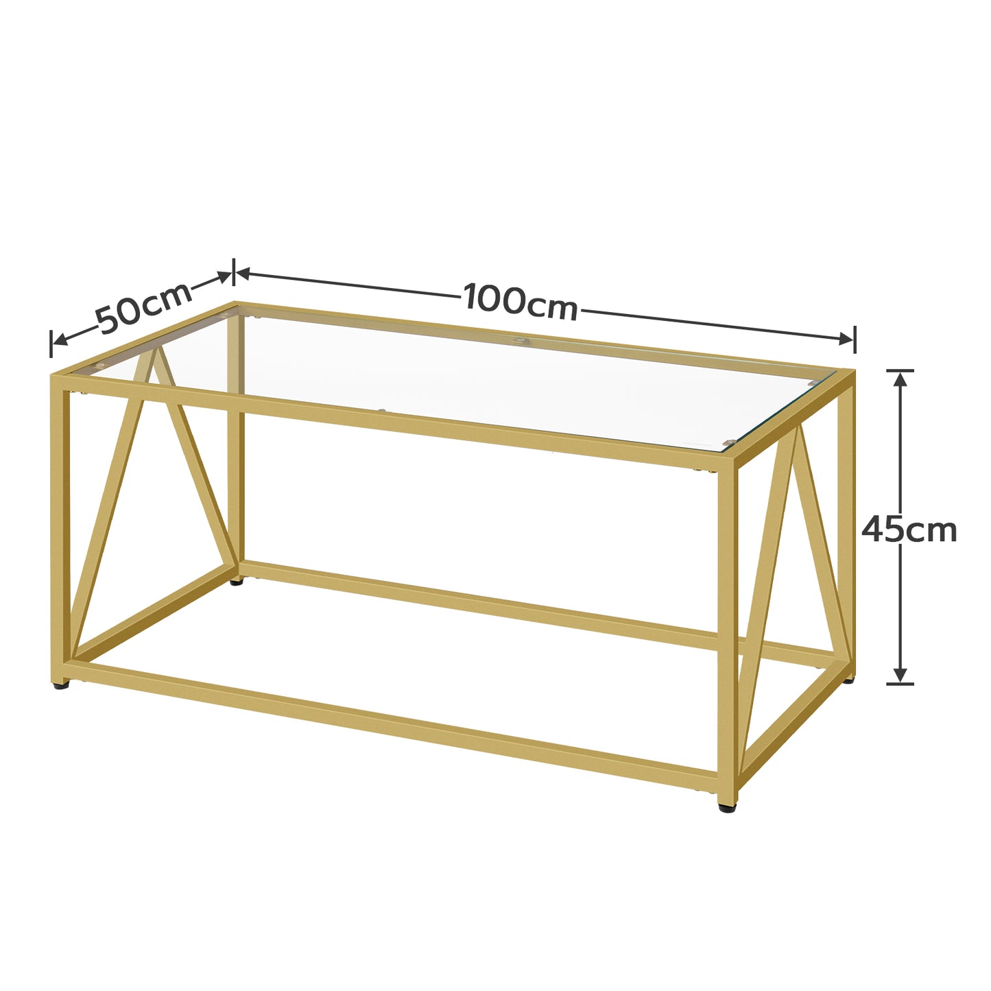 HOOBRO Glass Coffee Table, Black Coffee Tables for Living Room, Glass Coffee Table,1 Layer Center Table, Modern, for Apartment, Office, 39.4 x 19.7 x 17.7 Inches, Easy Assembly