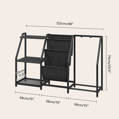 HOOBRO Guitar Stand, Guitar Rack for 3 Acoustic Guitar, Bass, Electric Guitar, Ukulele, Banjo, Turntable, Vinyl Records and Amp Accessories, for Music Studios, Black