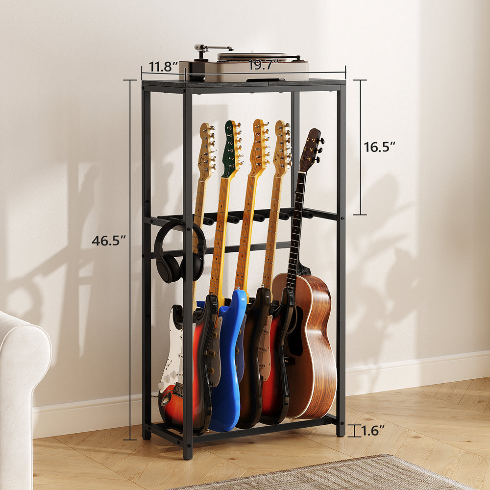 HOOBRO Guitar Stand, Guitar Rack for Acoustic Holder, Electric Guitar, Bass, Multiple Guitar Rack Holder,Black