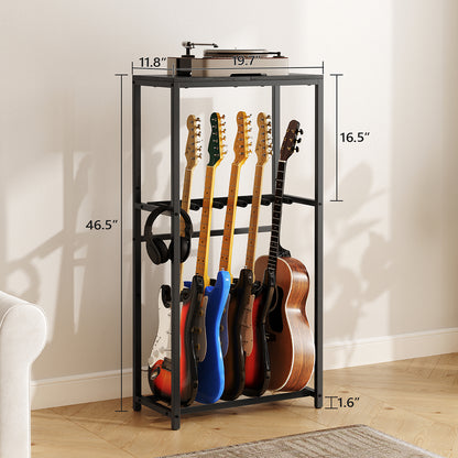 HOOBRO Guitar Stand, Guitar Rack for Acoustic Holder, Electric Guitar, Bass, Multiple Guitar Rack Holder,Black