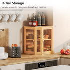 HOOBRO Bamboo Kitchen Countertop Corner Bread Box