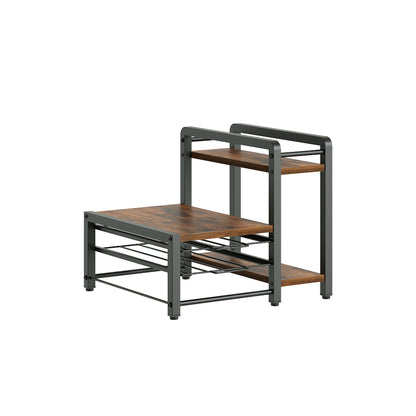 HOOBRO Coffee Pod Drawer Holder, Coffee Pod Organizer with 2-Tier Sliding Storage Drawer and Countertop, Rustic Brown and Black