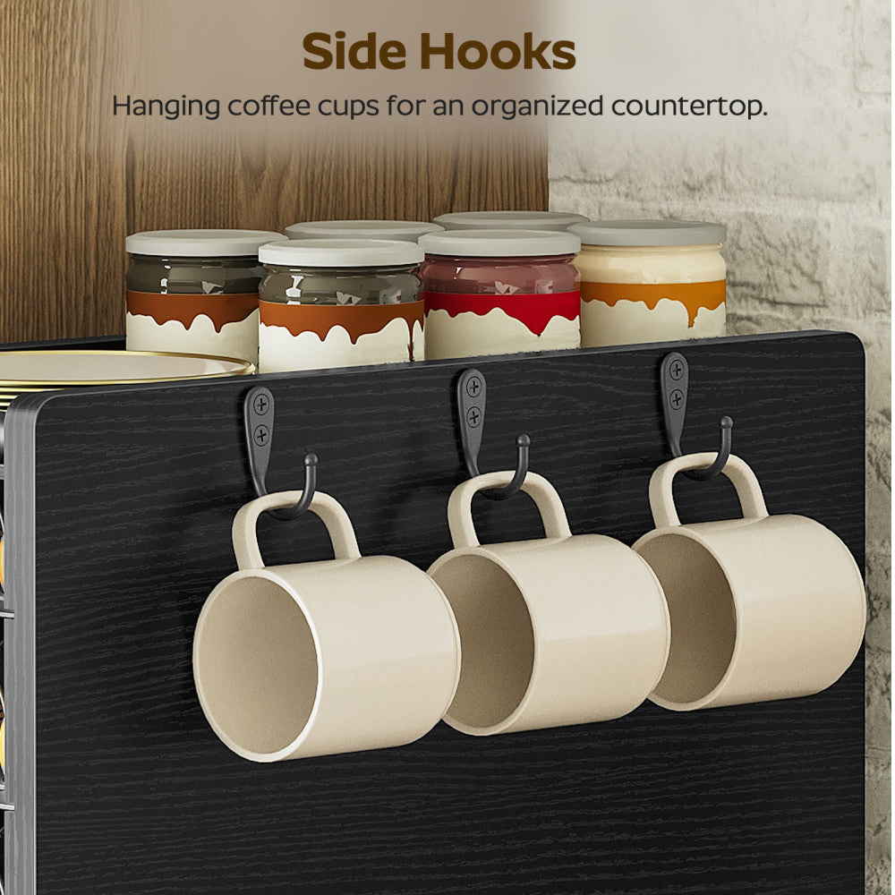 HOOBRO Coffee Pod Drawer Holder, 72 Pods Large Capacity, Compatible with Nespresso Vertuo Pods, Black