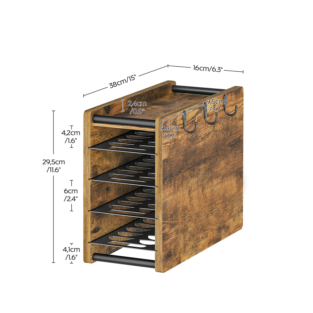 HOOBRO Coffee Pod Drawer Holder, 72 Pods Large Capacity, Compatible with Nespresso Vertuo Pods, Coffee Pod Organizer for Countertop, Space Saving, Rustic Brown