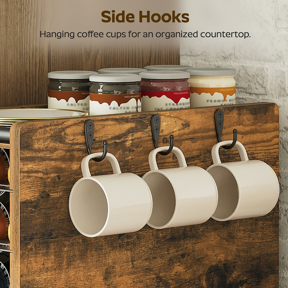 HOOBRO Coffee Pod Drawer Holder, 72 Pods Large Capacity, Compatible with Nespresso Vertuo Pods, Coffee Pod Organizer for Countertop, Space Saving, Rustic Brown