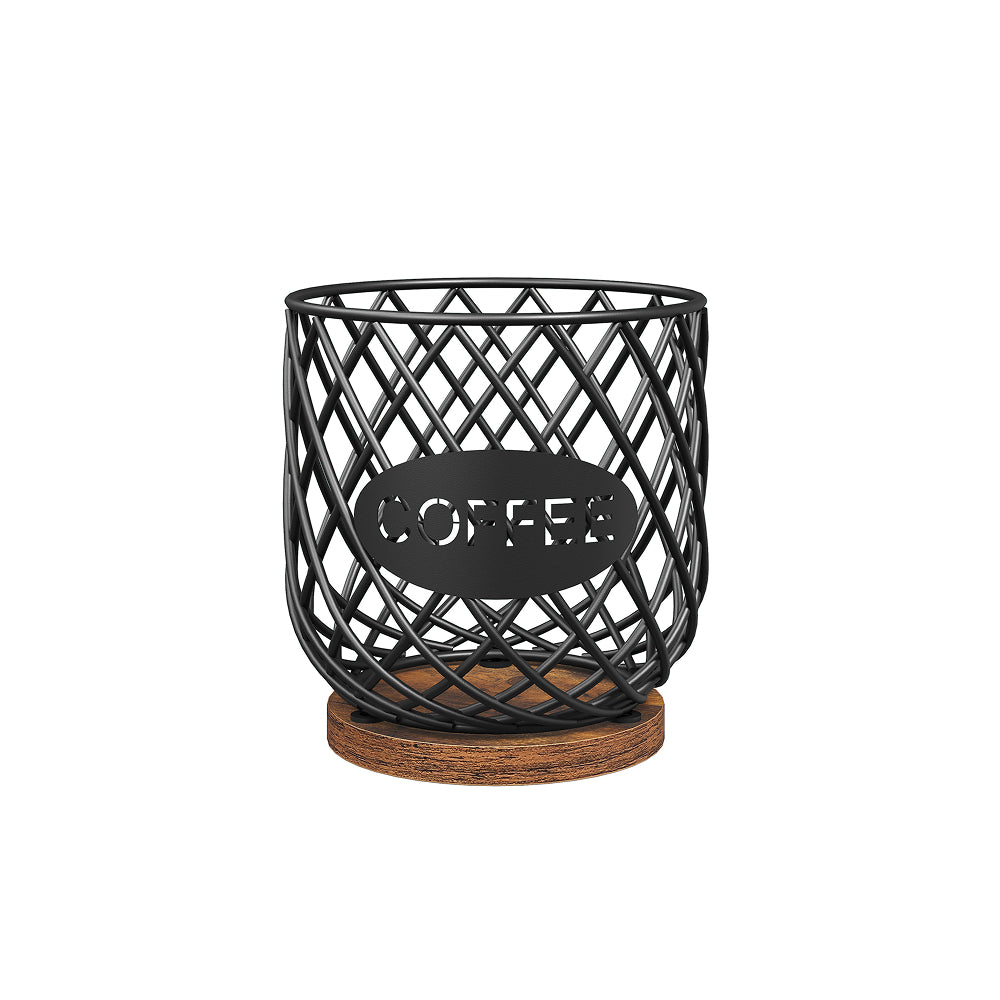 HOOBRO Coffee Pod Holder Organizer, Compatible with K Cup & Nespresso Vertuo Pods, for Kitchen Countertop, Rustic Brown