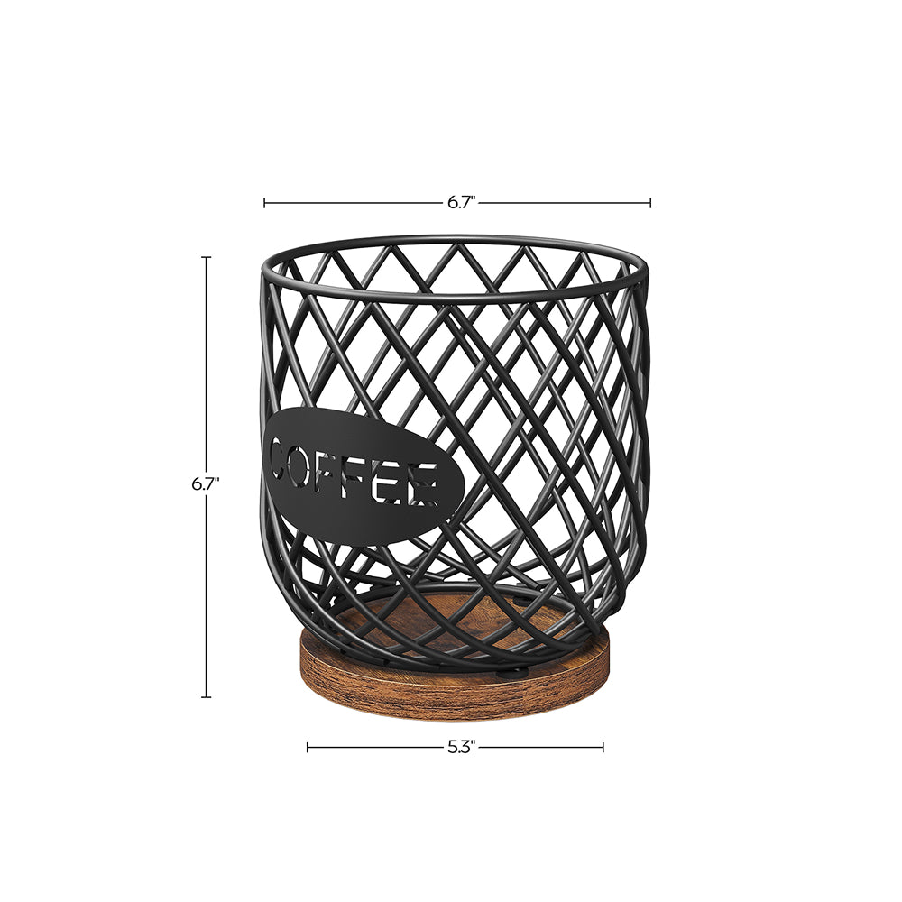 HOOBRO Coffee Pod Holder Organizer, Compatible with K Cup & Nespresso Vertuo Pods, for Kitchen Countertop, Rustic Brown